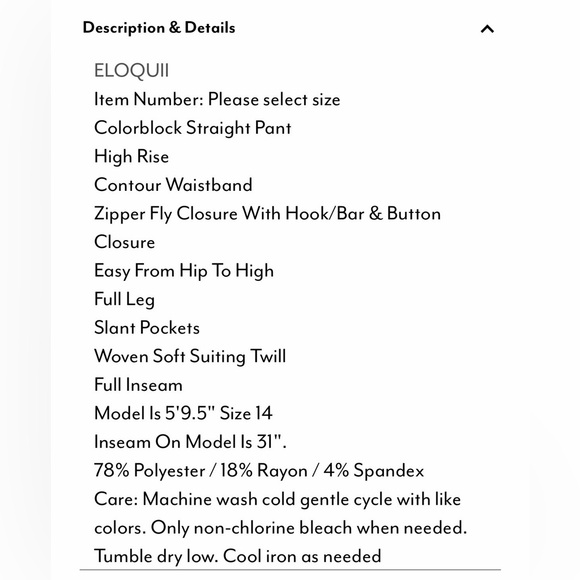 Eloquii Black and Cream Women's Pant - Picture 6 of 7